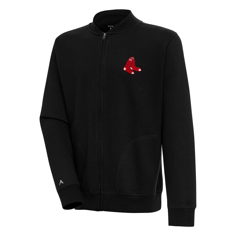 Men's Antigua Black Boston Red Sox Victory Full-Zip Jacket