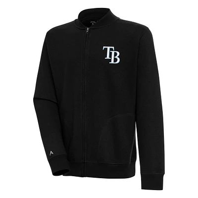 Men's Antigua Black Tampa Bay Rays Victory Full-Zip Jacket
