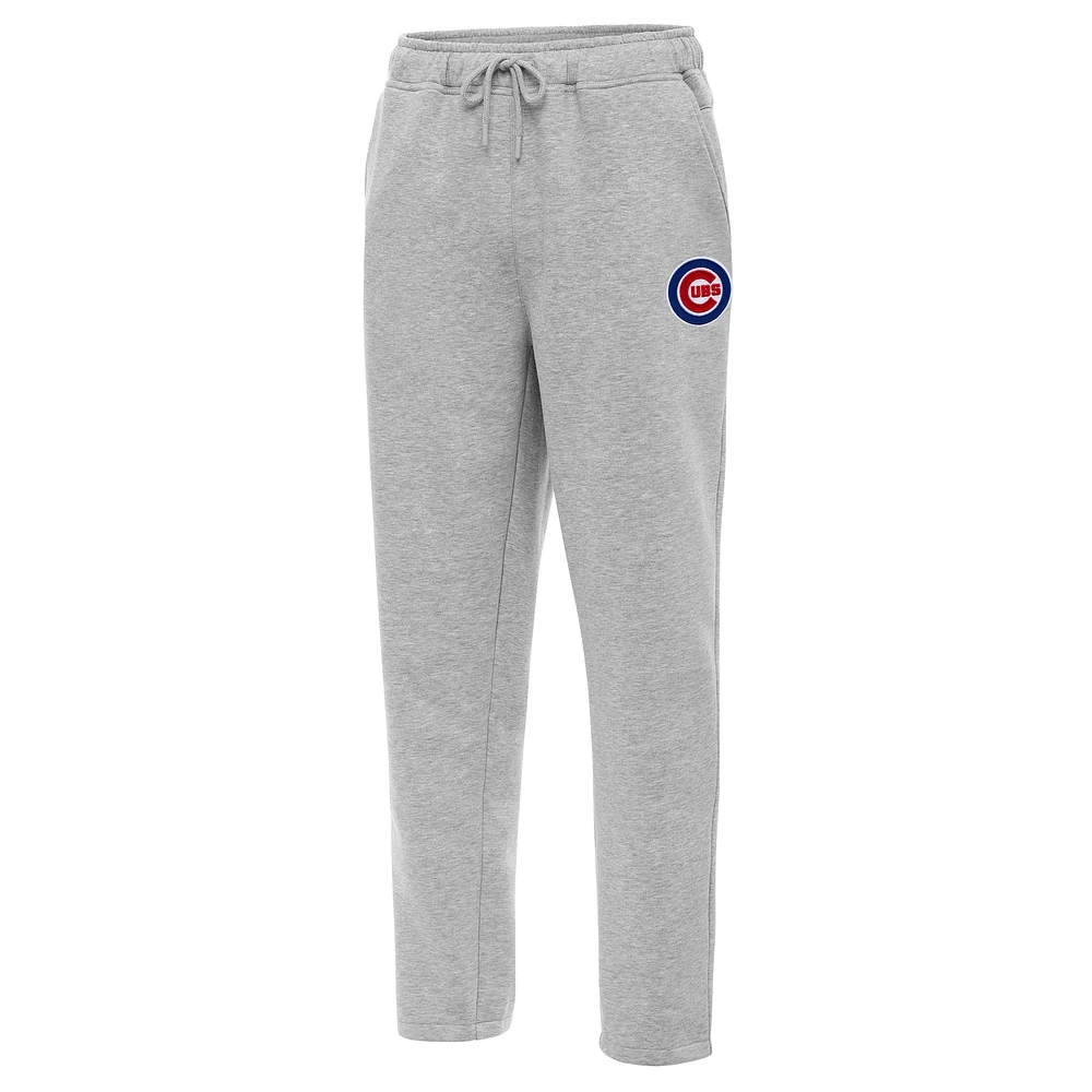 Men's Antigua Heather Gray Chicago Cubs Victory Jogger Pants