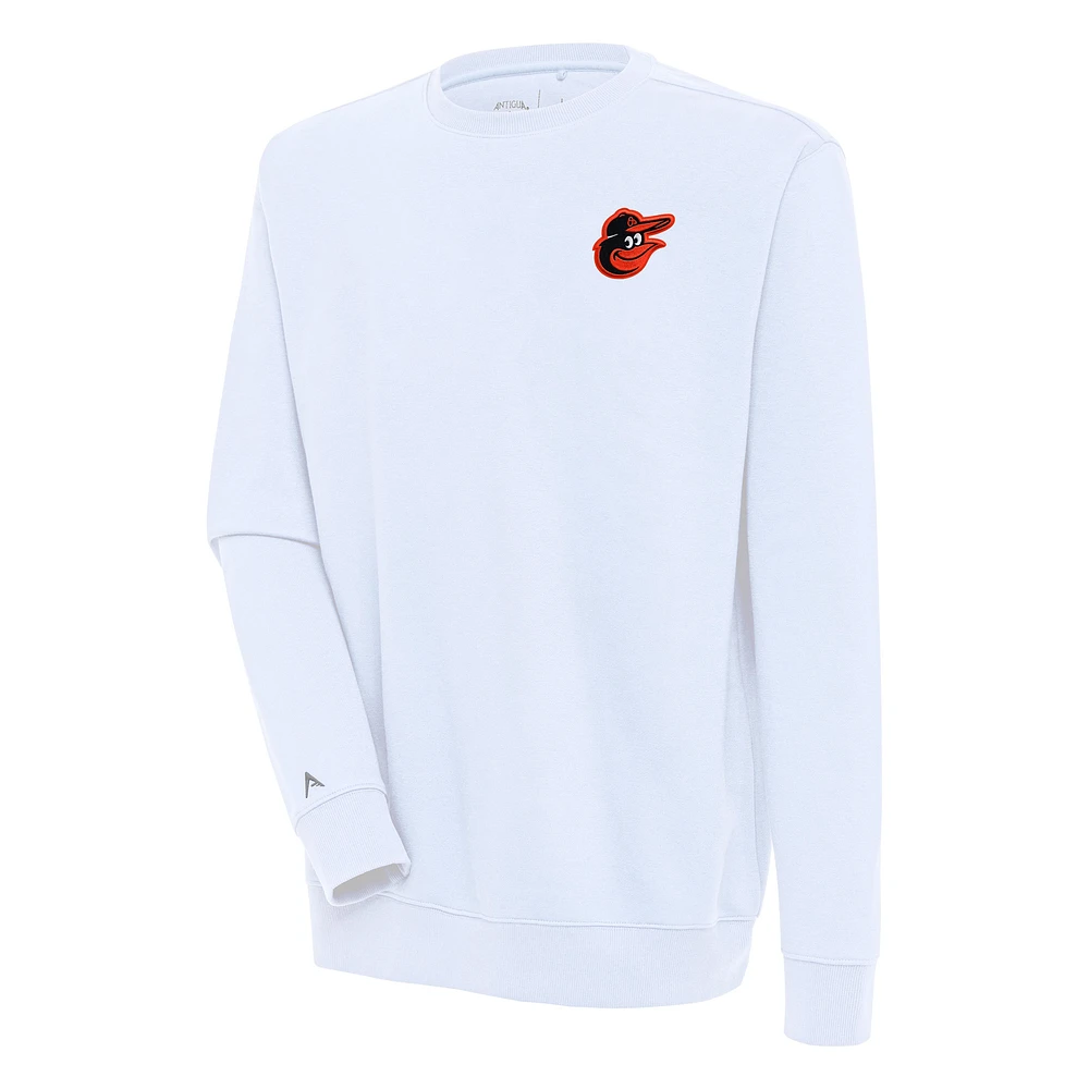 Men's Antigua White Baltimore Orioles Victory Pullover Sweatshirt