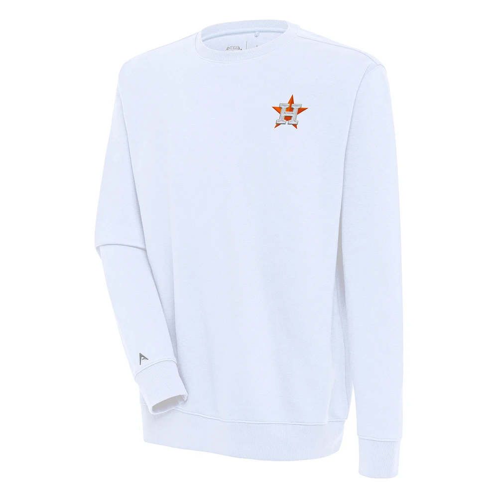 Men's Antigua White Houston Astros Victory Pullover Sweatshirt