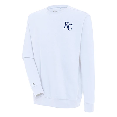 Men's Antigua  White Kansas City Royals Victory Pullover Sweatshirt
