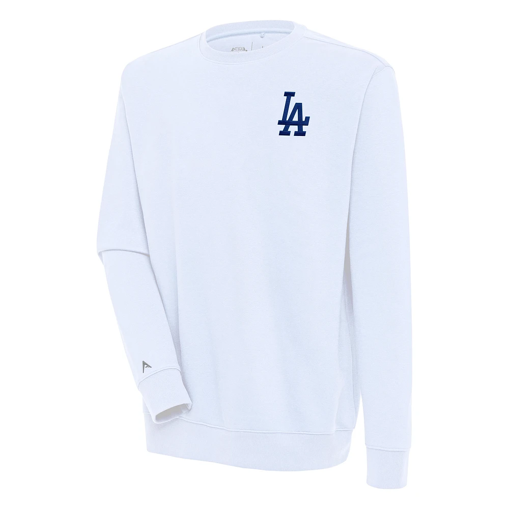 Men's Antigua White Los Angeles Dodgers Victory Pullover Sweatshirt