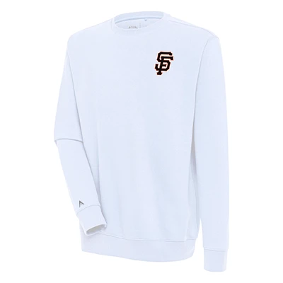 Men's Antigua White San Francisco Giants Victory Pullover Sweatshirt