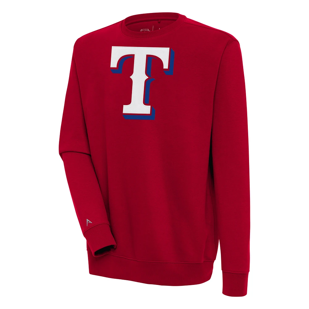 Men's Antigua Red Texas Rangers Victory Pullover Sweatshirt