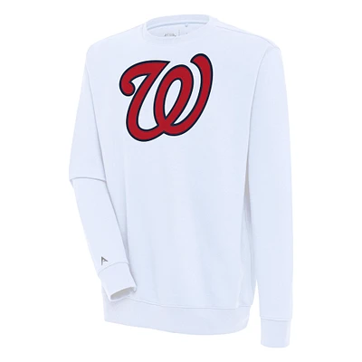 Men's Antigua  White Washington Nationals Victory Pullover Sweatshirt