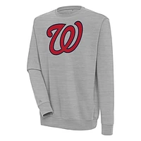 Men's Antigua  Heather Gray Washington Nationals Victory Pullover Sweatshirt