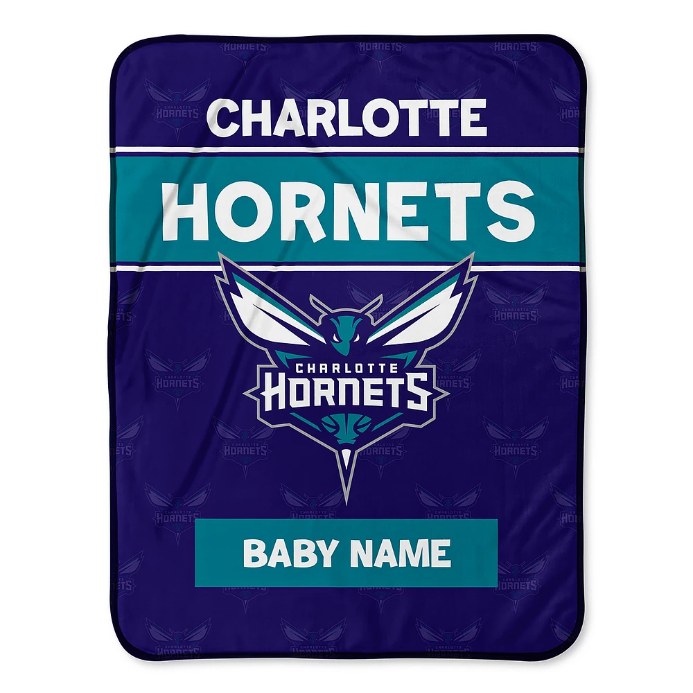 Charlotte Hornets 30" x 40" Personalized Baby Blanket