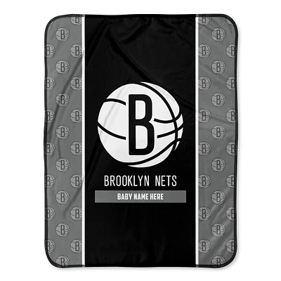 Brooklyn Nets 30" x 40" Personalized Baby Blanket