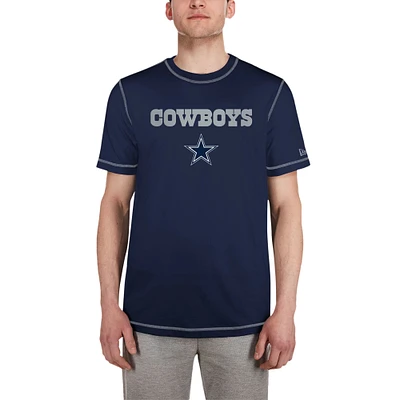 Men's New Era Navy Dallas Cowboys Third Down Puff Print T-Shirt