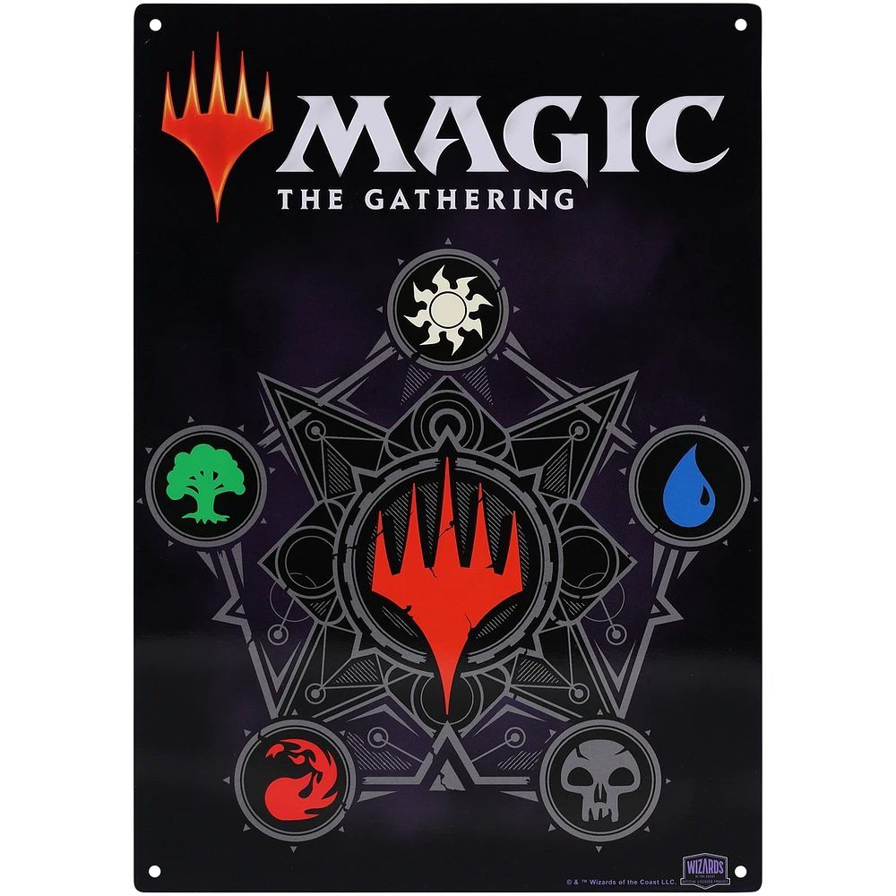 Magic The Gathering 11.5" x 8.25" Mana Symbols Metal Sign