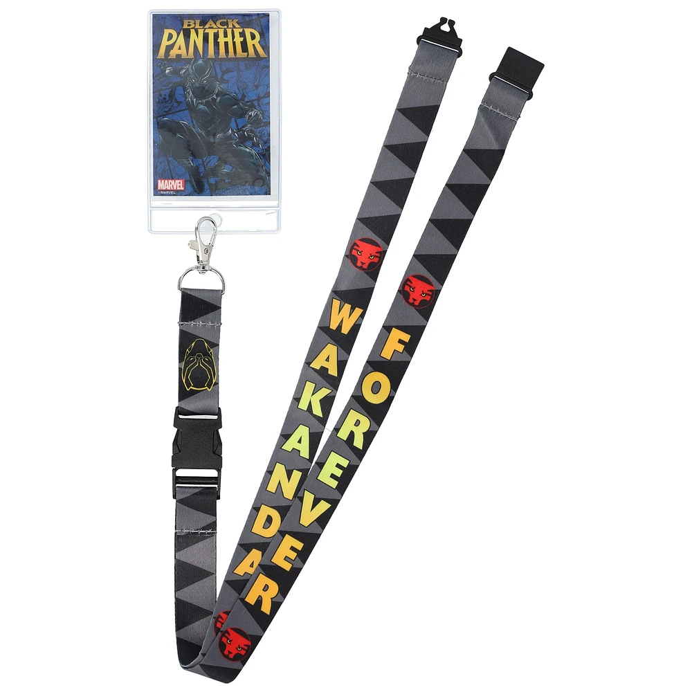 Black Panther Reversible Lanyard with ID Holder