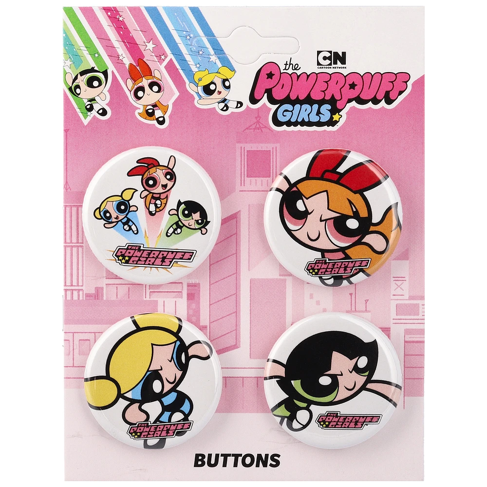 The Powerpuff Girls Set of Four 1.25" Buttons