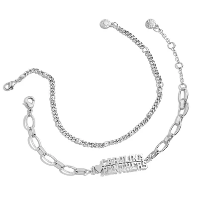 WEAR by Erin Andrews x Baublebar Silver Carolina Panthers Linear Bracelet Set