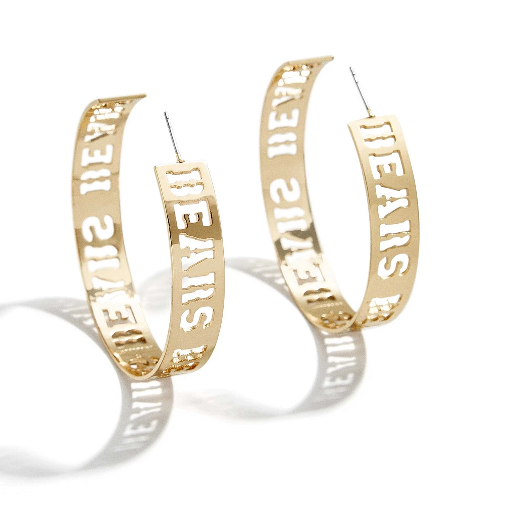 WEAR by Erin Andrews x Baublebar Gold Chicago Bears Large Cutout Hoop Earrings