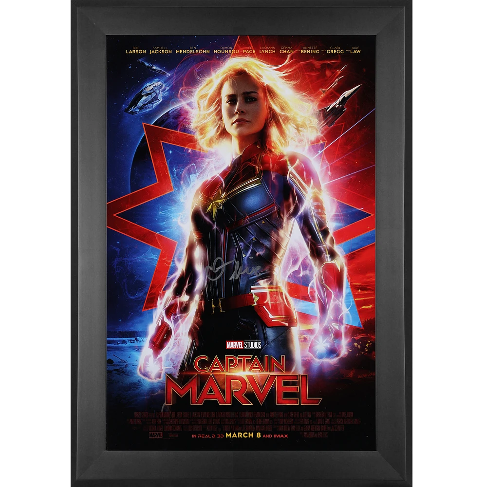 Brie Larson Captain Marvel Autographed Framed 11" x 17" Movie Poster