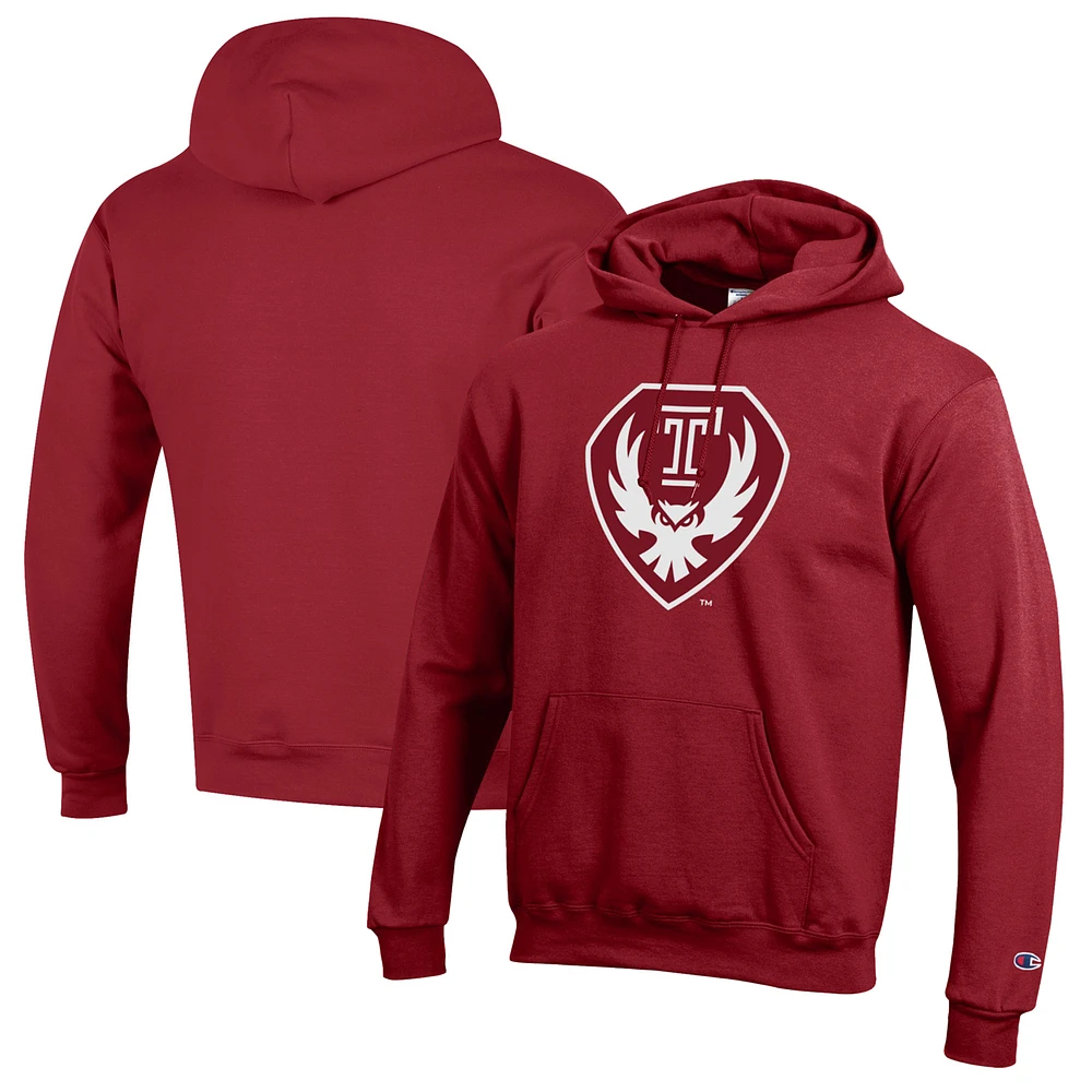 Men's Champion Cherry Temple Owls Eco Powerblend Pullover Hoodie