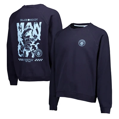 Men's Navy Manchester City Oversized Raglan Pullover Sweatshirt