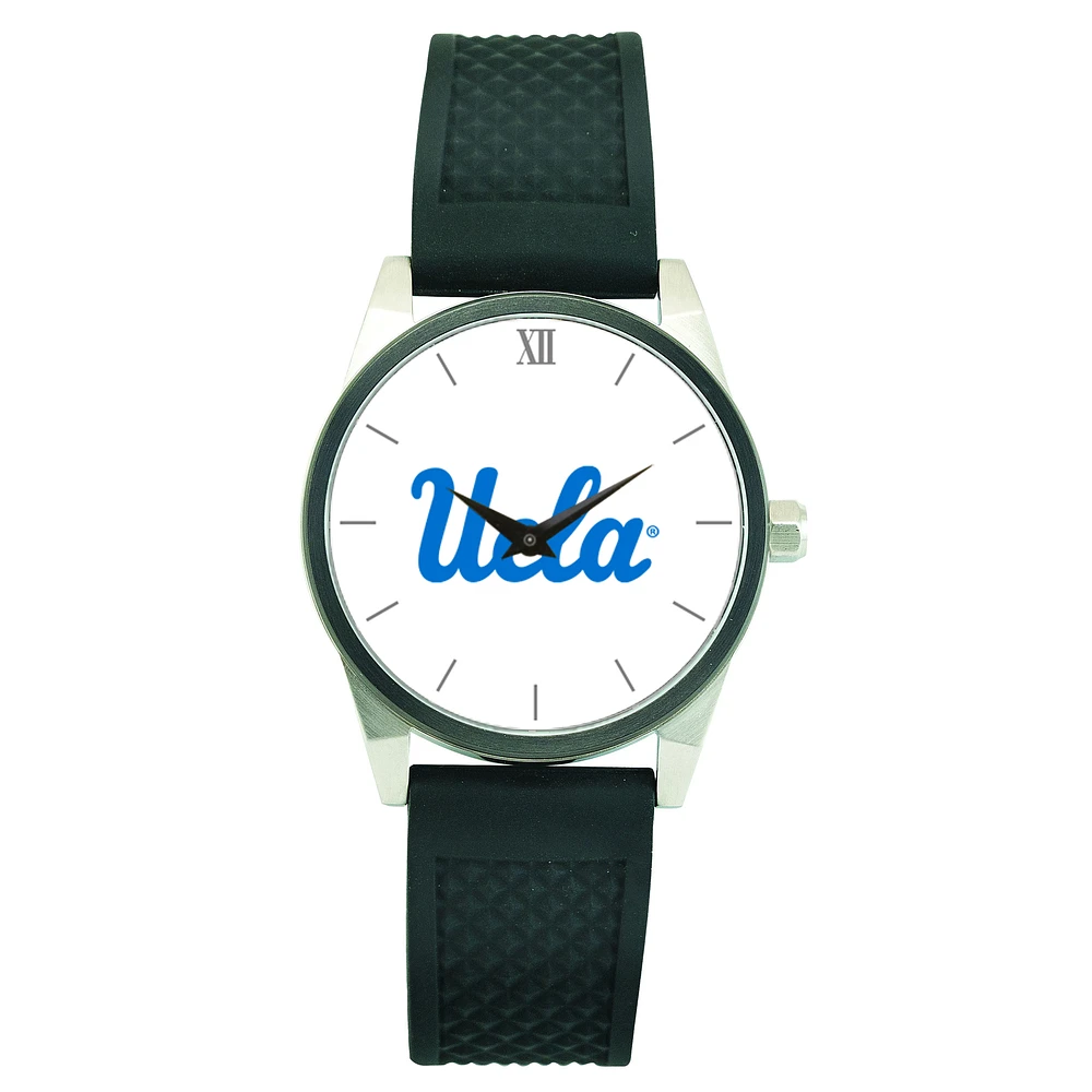 Men's Silver UCLA Bruins Black Silicone Strap Wristwatch
