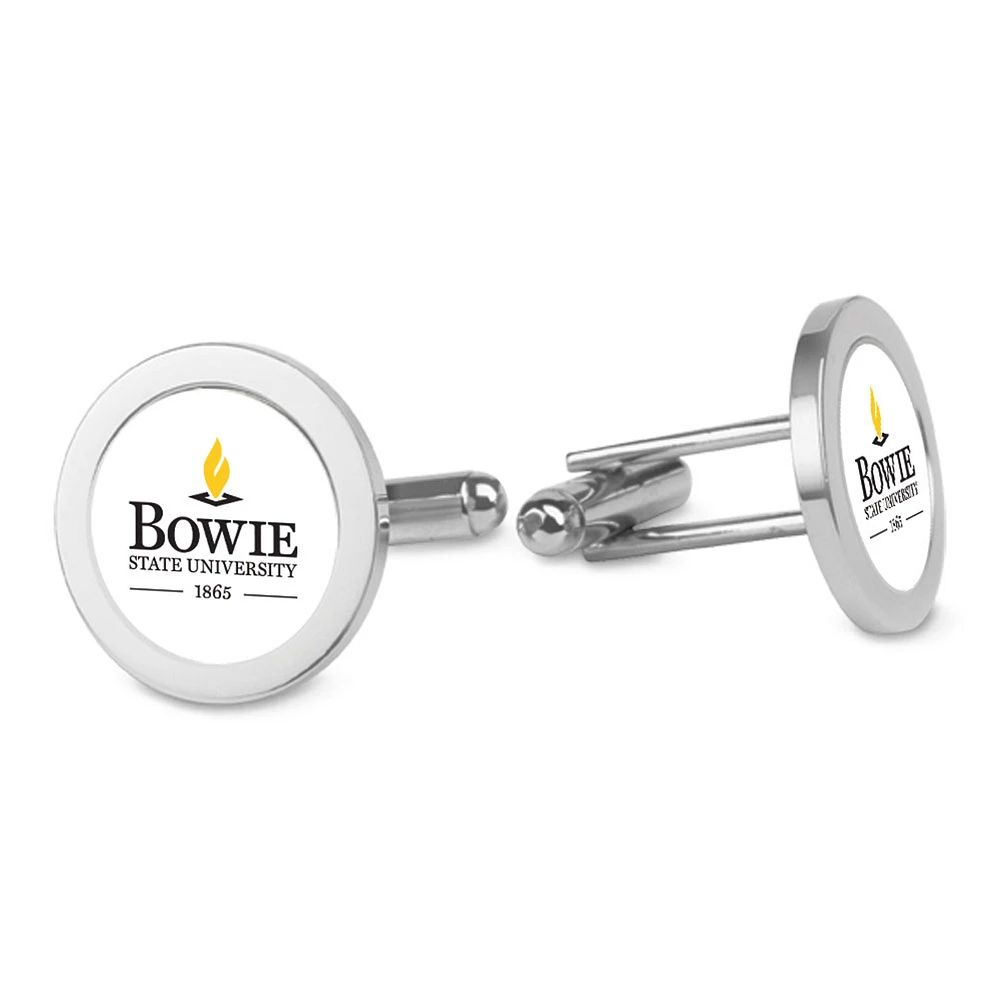 Silver Bowie State Bulldogs Cufflinks