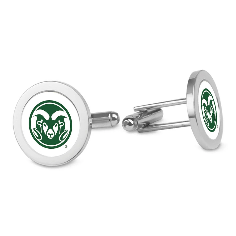 Silver Colorado State Rams Cufflinks