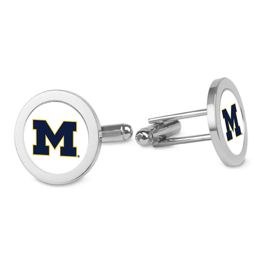 Silver Michigan Wolverines Cufflinks