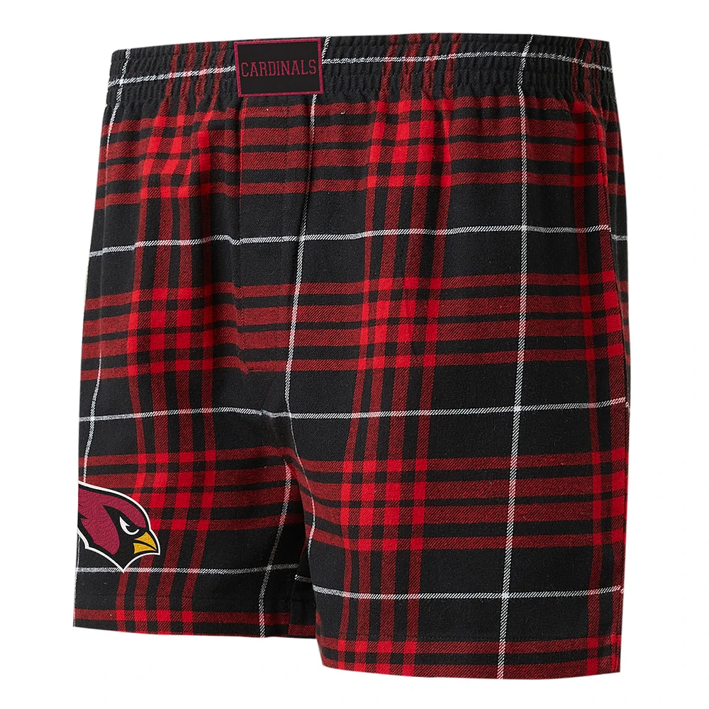 Men's Concepts Sport Black/Cardinal Arizona Cardinals Concord Flannel Boxers