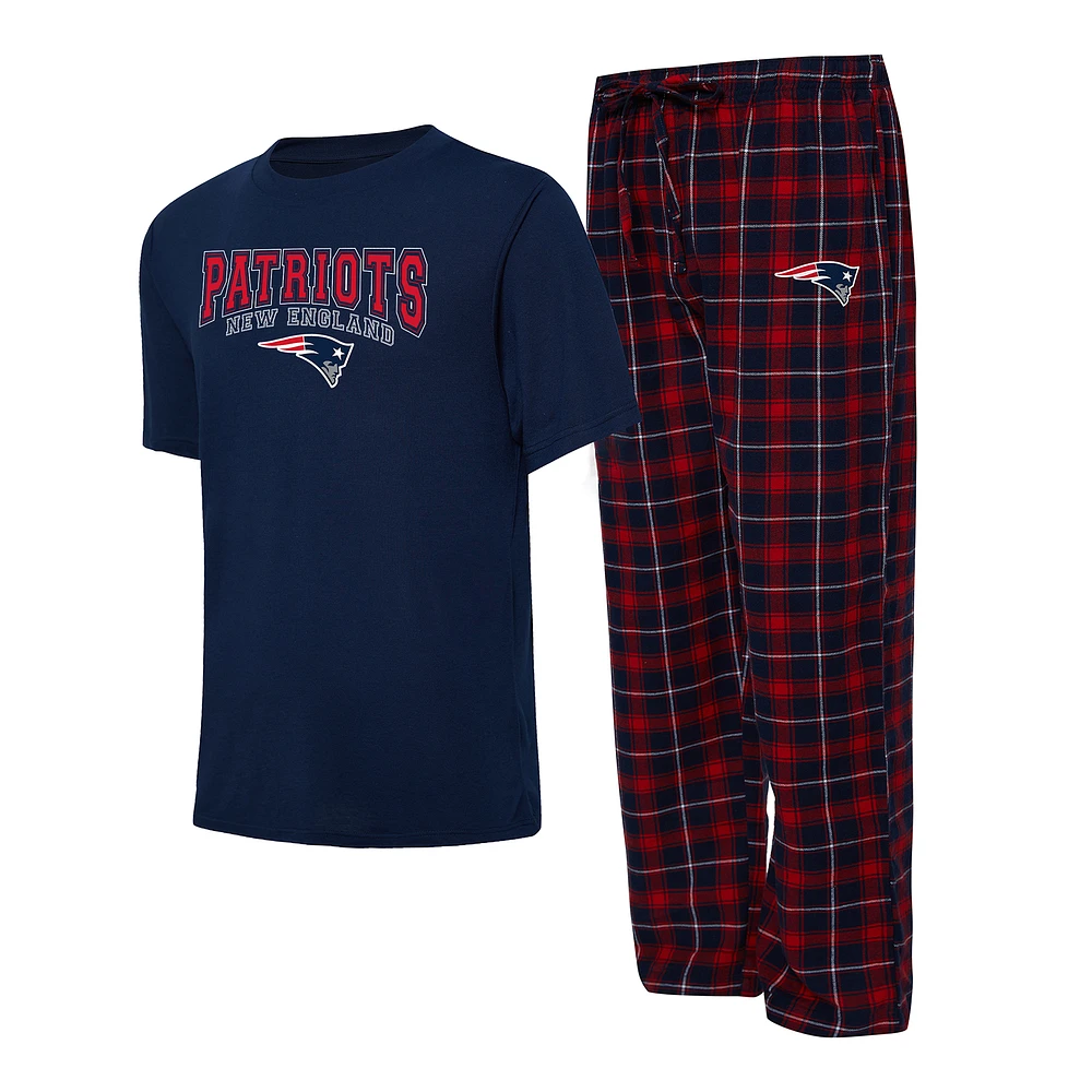 Men's Concepts Sport Navy/Red New England Patriots Arctic Top & Pajama Pants Sleep Set
