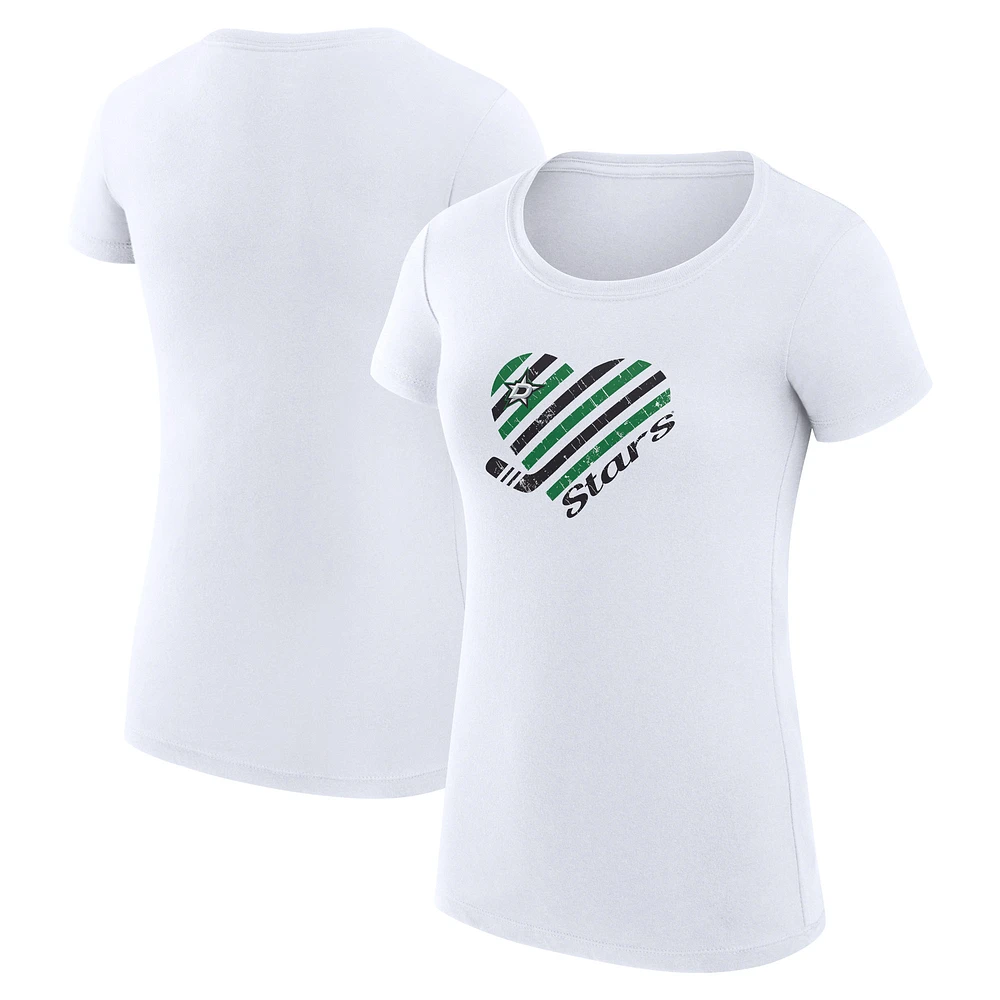 Women's G-III 4Her by Carl Banks Dallas Stars Super-Slim Fit Lightweight Heart T-Shirt