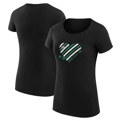 Women's G-III 4Her by Carl Banks Dallas Stars Super-Slim Fit Lightweight Heart T-Shirt