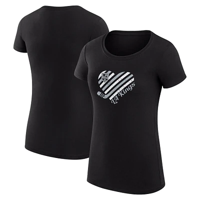Women's G-III 4Her by Carl Banks Los Angeles Kings Super-Slim Fit Lightweight Heart T-Shirt