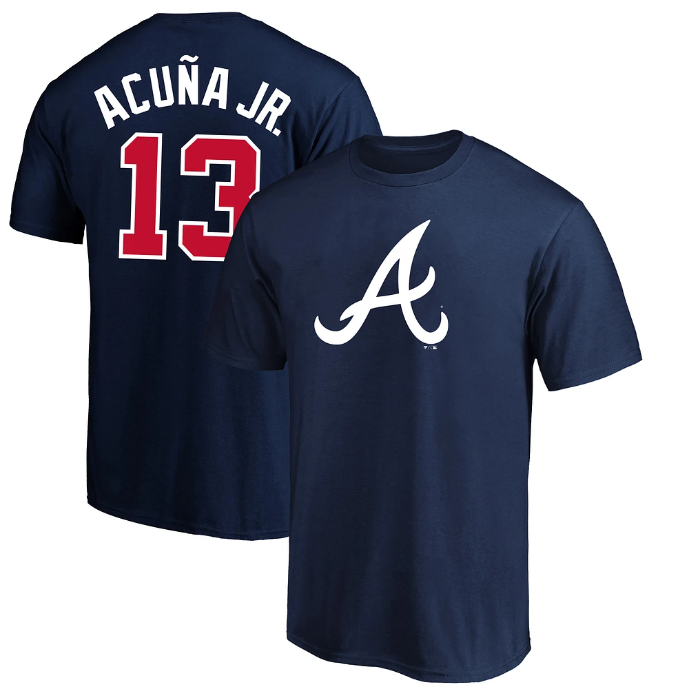 Men's Fanatics Ronald Acuña Jr. Navy Atlanta Braves Big & Tall Name Number T-Shirt
