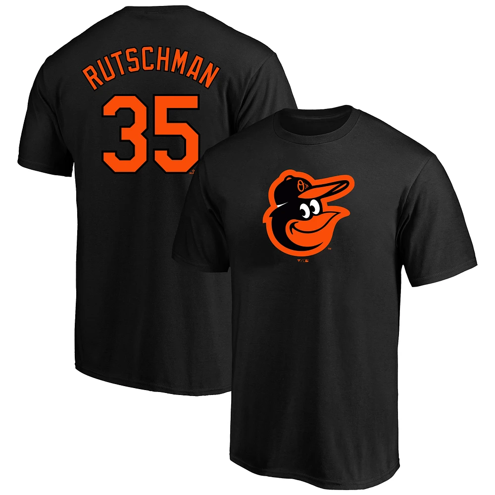 Men's Fanatics Adley Rutschman Black Baltimore Orioles Big & Tall Name Number T-Shirt