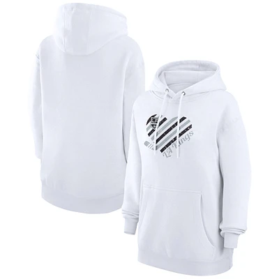 Women's G-III 4Her by Carl Banks White Los Angeles Kings Heart Pullover Hoodie