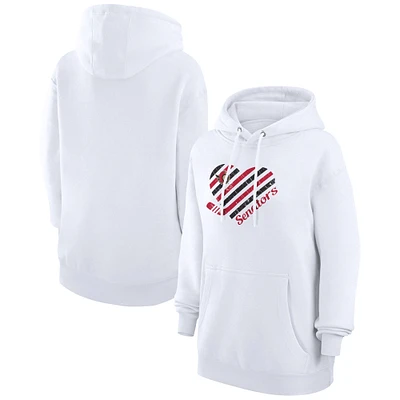 Women's G-III 4Her by Carl Banks White Ottawa Senators Heart Pullover Hoodie