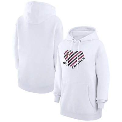 Women's G-III 4Her by Carl Banks White Arizona Coyotes Heart Pullover Hoodie