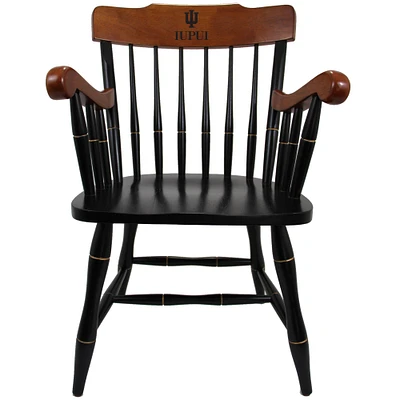 Black IUPUI Jaguars Captain's Chair with Cherry Arms & Crown