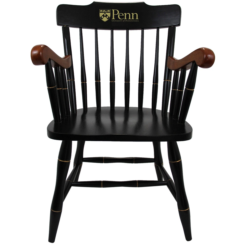 Black Pennsylvania Quakers Captain's Chair with Cherry Arms