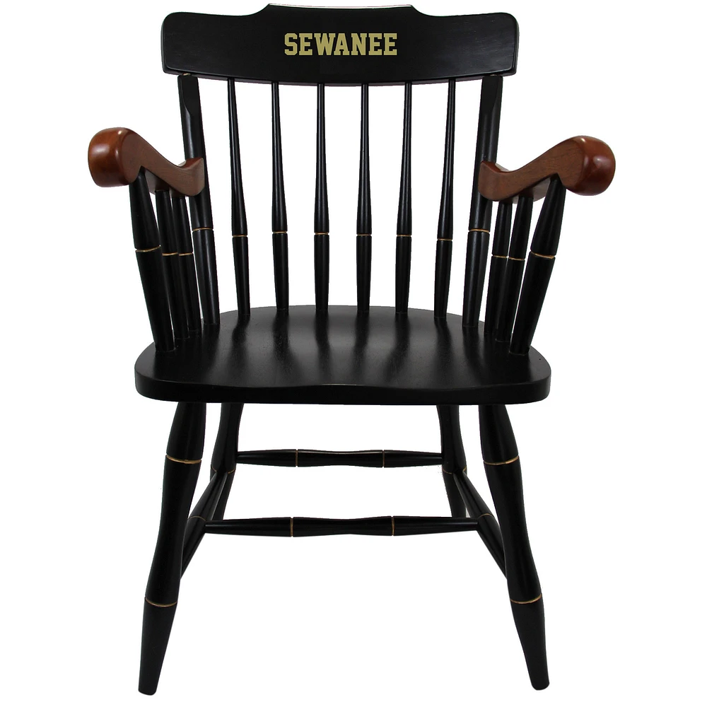Black Sewanee Tigers Captain's Chair with Cherry Arms