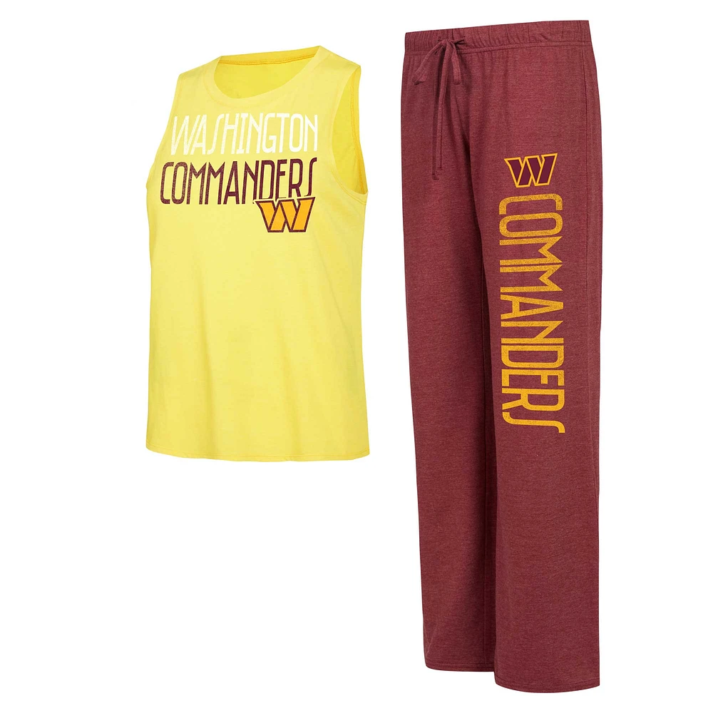 Women's Concepts Sport Burgundy/Gold Washington Commanders Muscle Tank Top & Pants Lounge Set