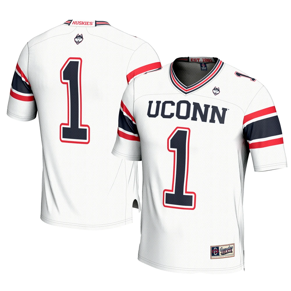 Youth GameDay Greats #1 White UConn Huskies Football Jersey