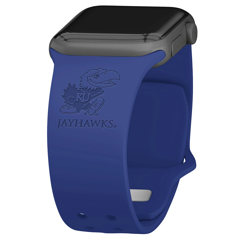 Kansas Jayhawks Debossed Silicone Apple Watch Band