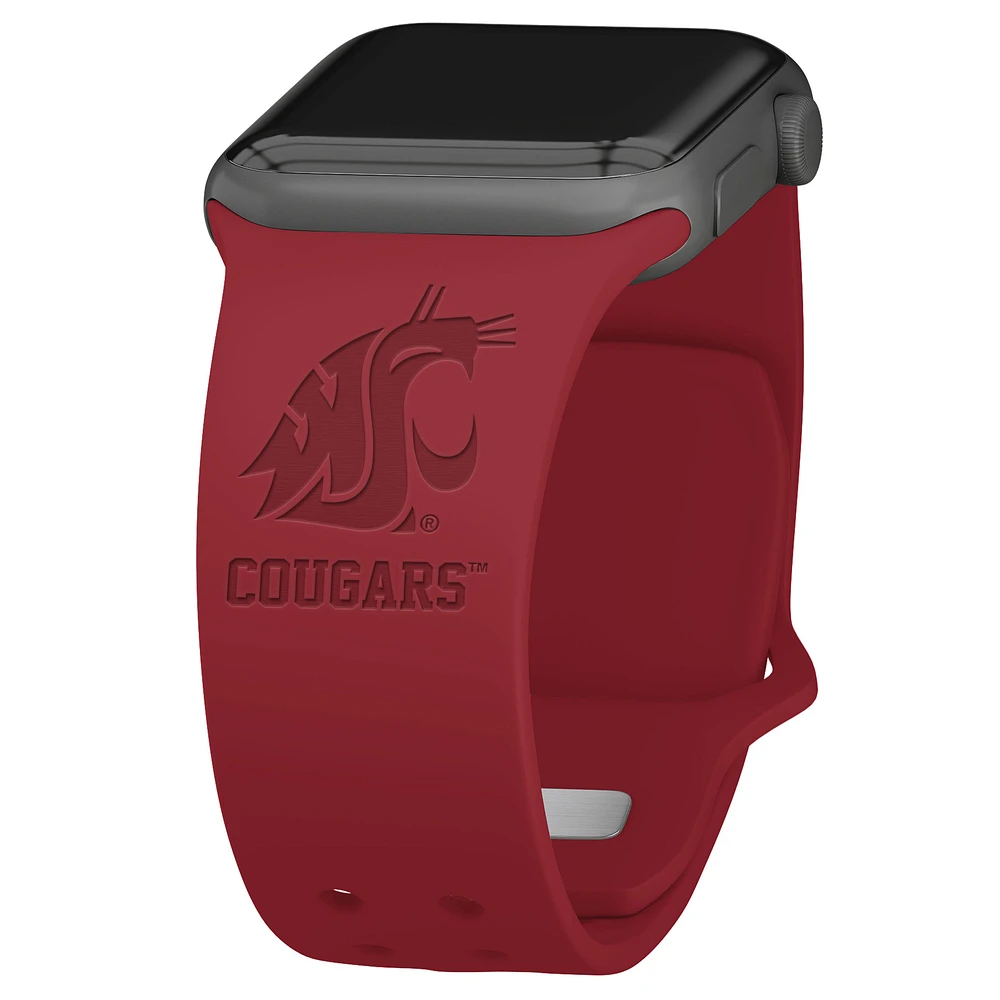 Washington State Cougars Debossed Silicone Apple Watch Band