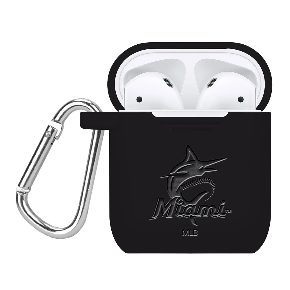 Miami Marlins Debossed Silicone AirPods Case Cover