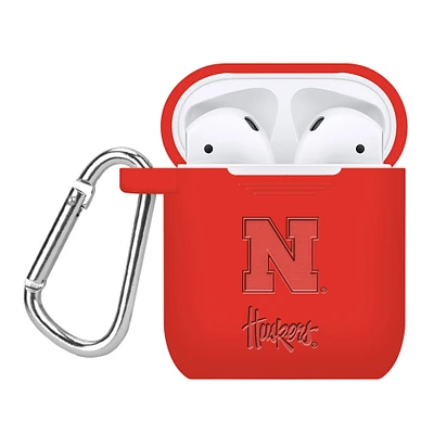 Nebraska Huskers Debossed Silicone AirPods Case Cover