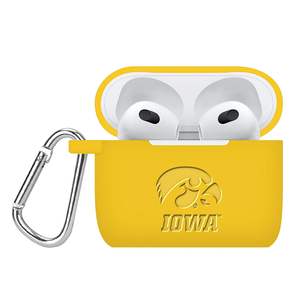 Iowa Hawkeyes Debossed Silicone AirPods Gen Three Case Cover
