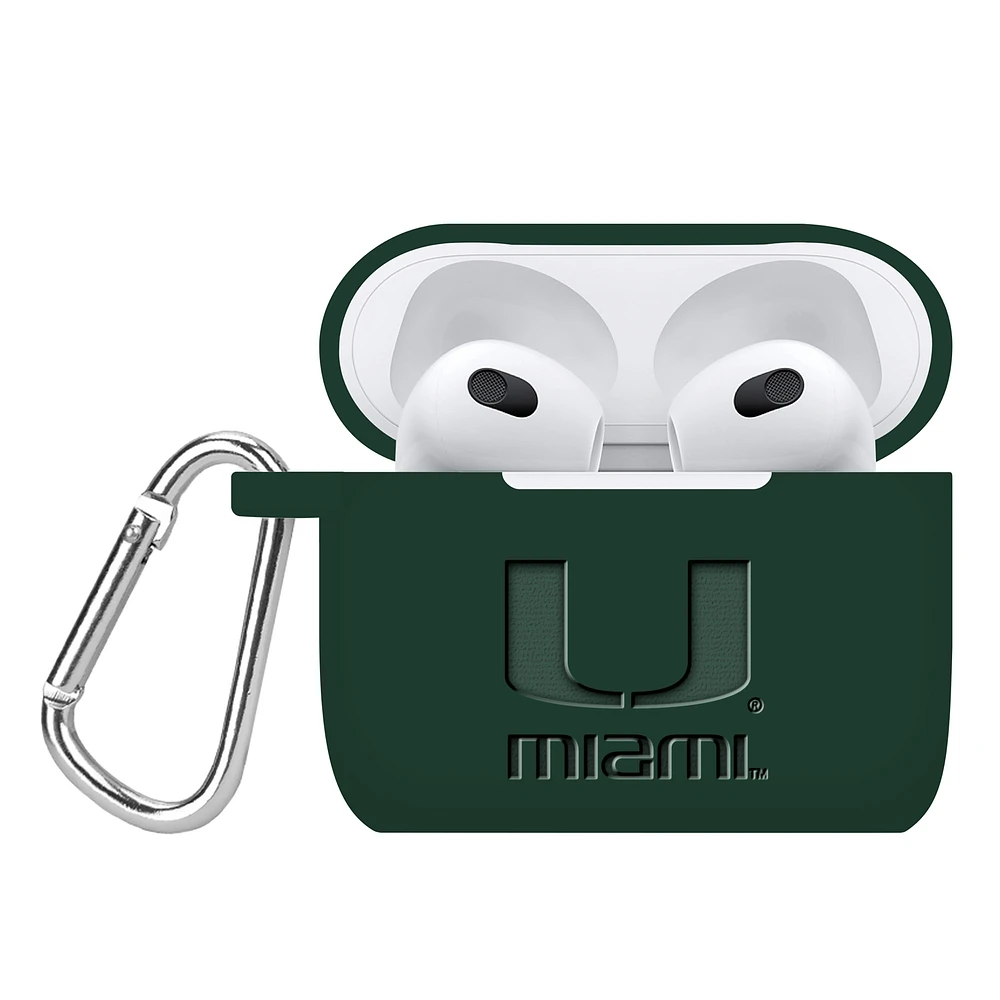 Miami Hurricanes Debossed Silicone AirPods Gen Three Case Cover