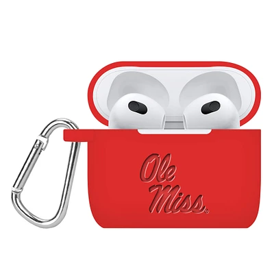 Ole Miss Rebels Debossed Silicone AirPods Gen Three Case Cover