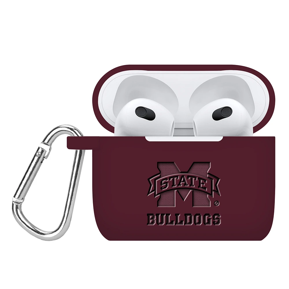 Mississippi State Bulldogs Debossed Silicone AirPods Gen Three Case Cover