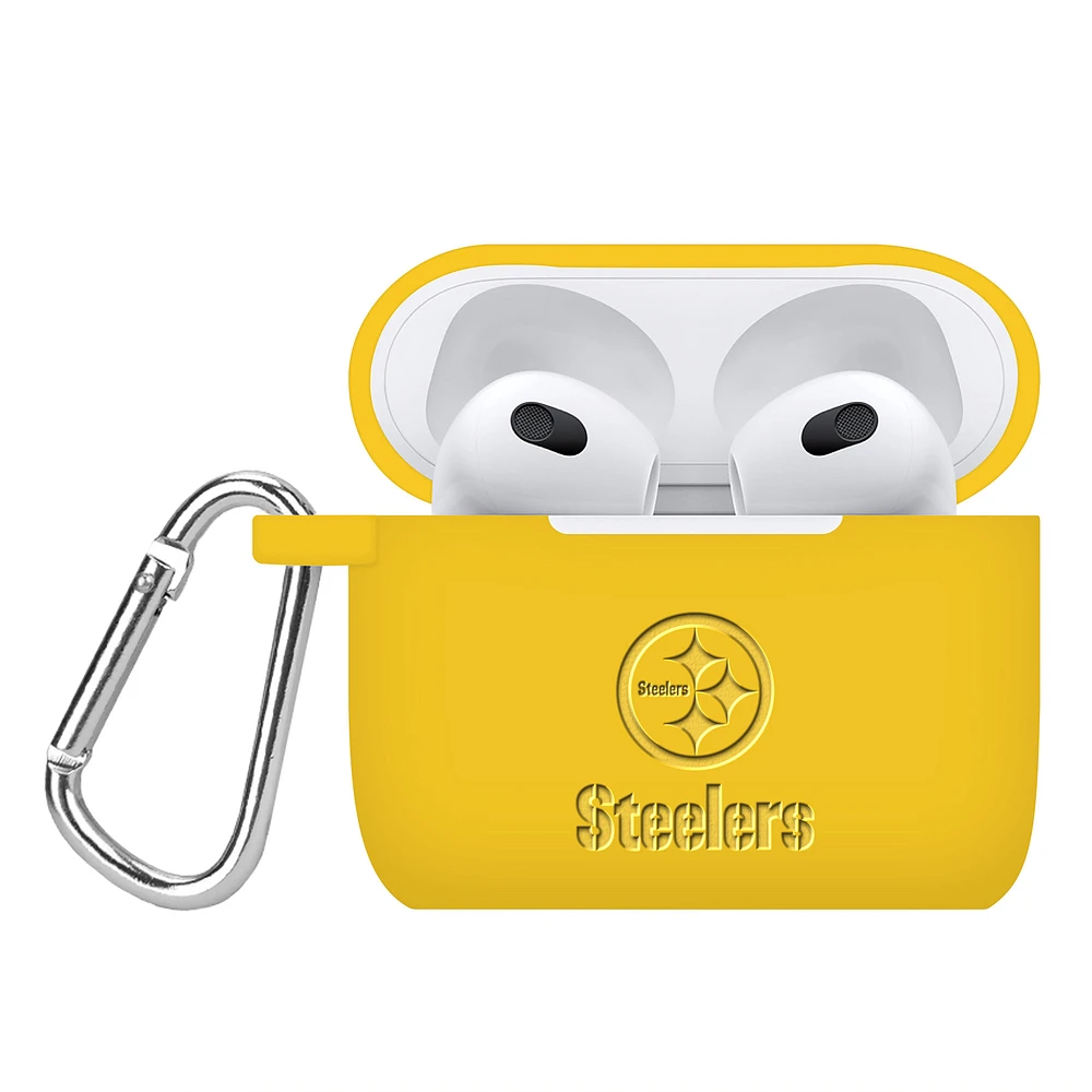 Pittsburgh Steelers Debossed Silicone AirPods Gen Three Case Cover
